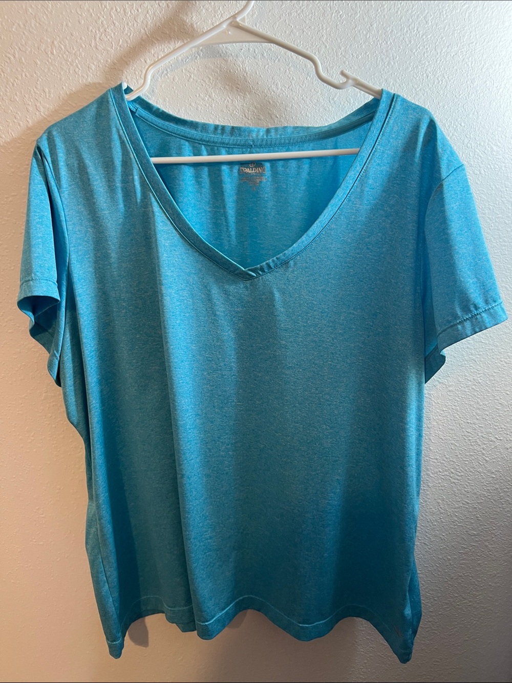 Spalding Teal V-Neck Short Sleeve Tee